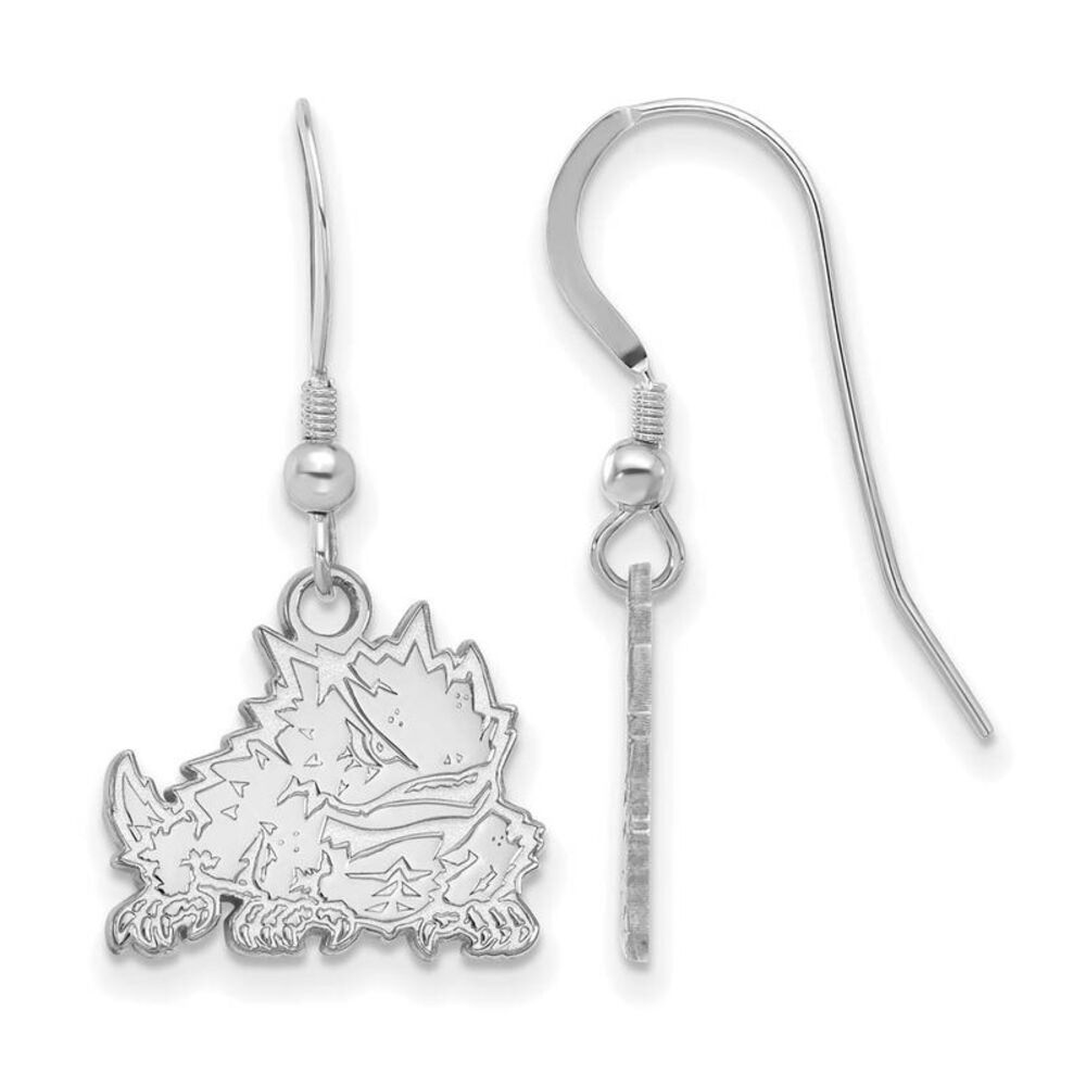 Sterling Silver Texas Christian University Small Dangle Earrings